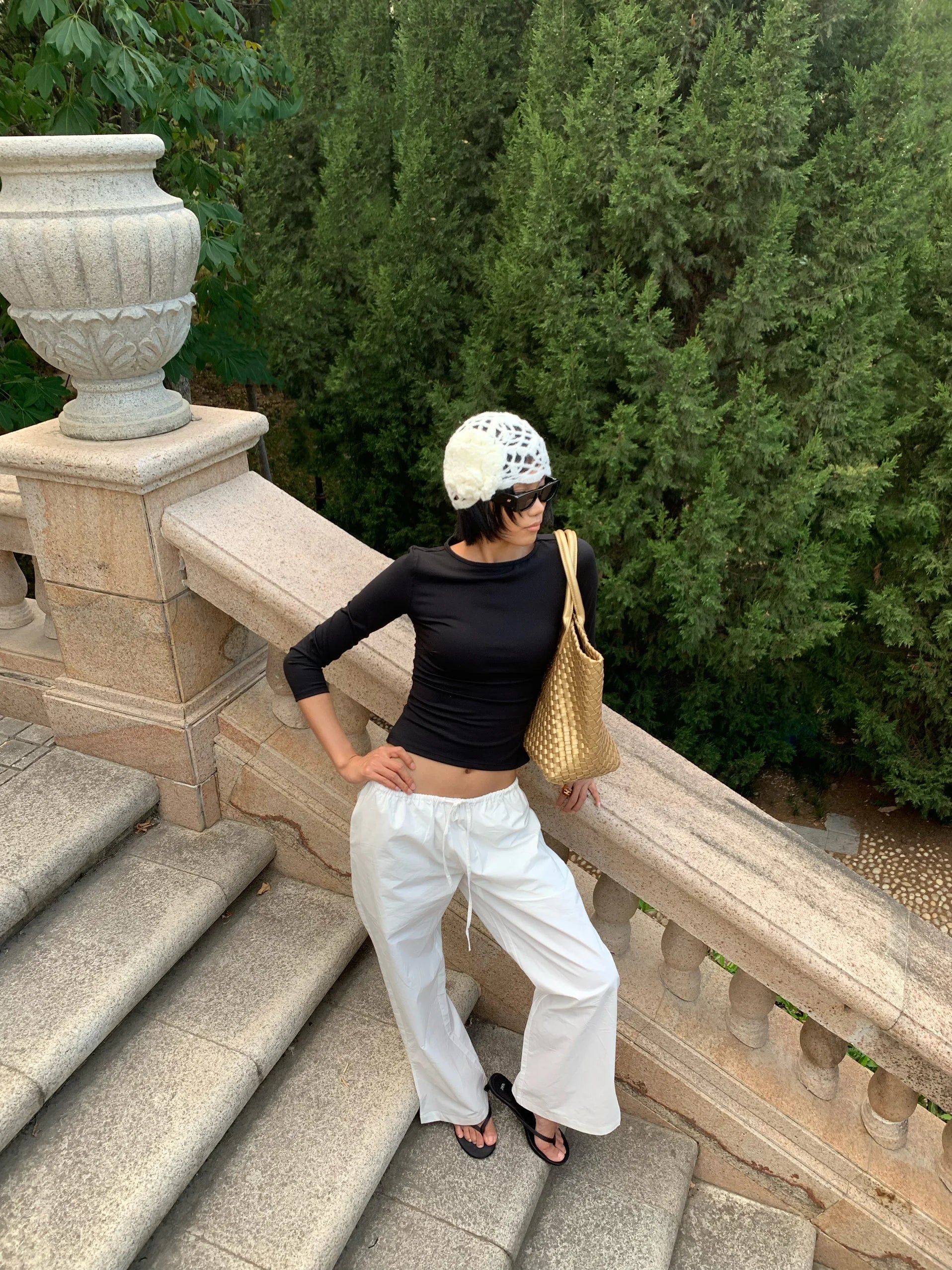 Red Long-Sleeved Tight-Fitting Top