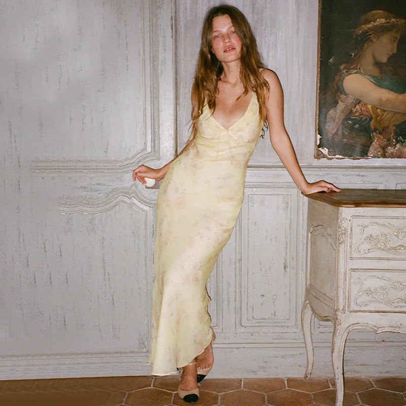 Gigi Floral Plunge Maxi Dress