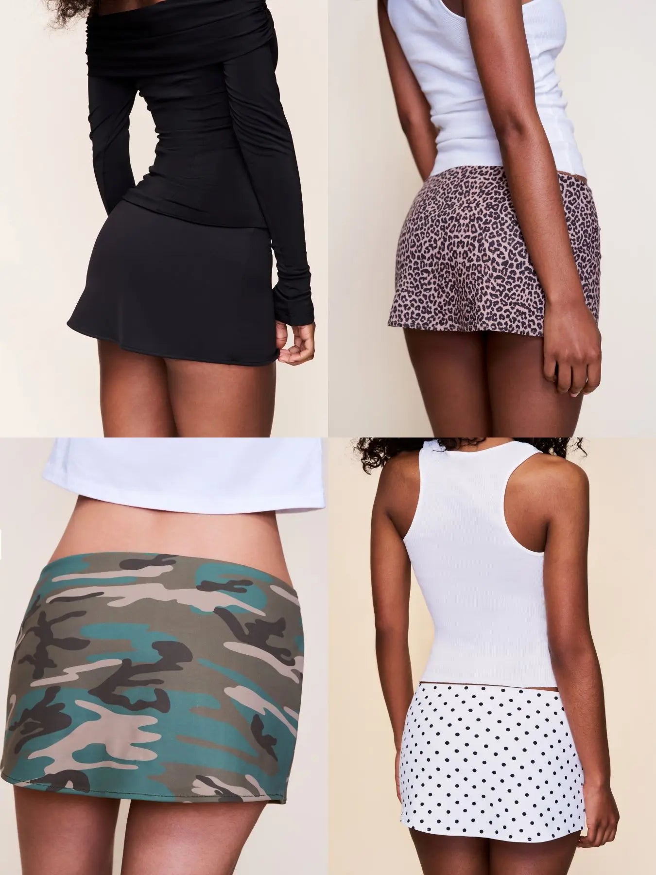 Hip-Hugging Polka Leopard Camouflage Skirts