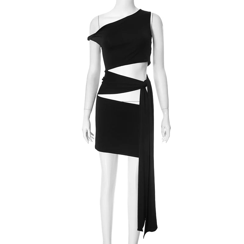 Slim Tie Short Dress