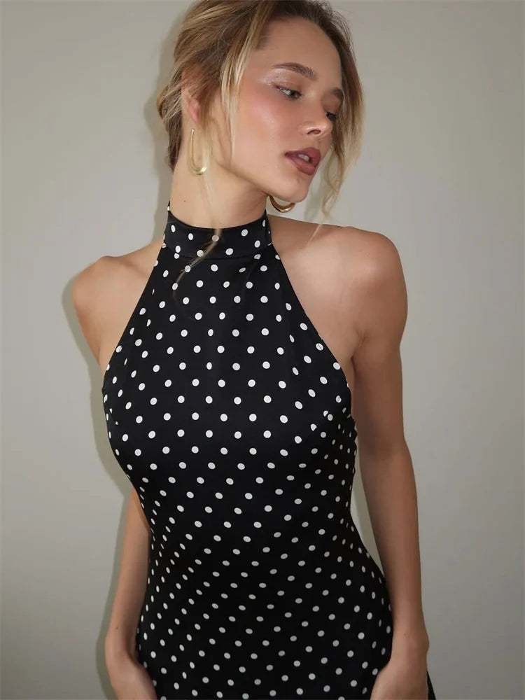 Backless Lace-Up Mini Dress