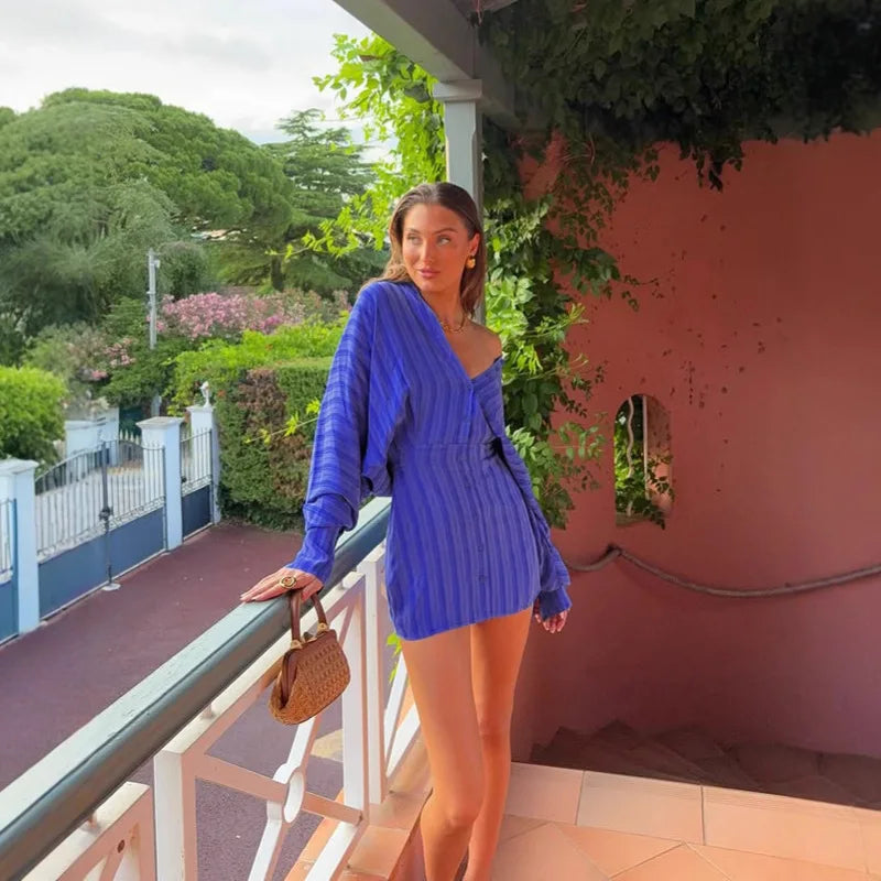 Malibu Striped Shirt Dress