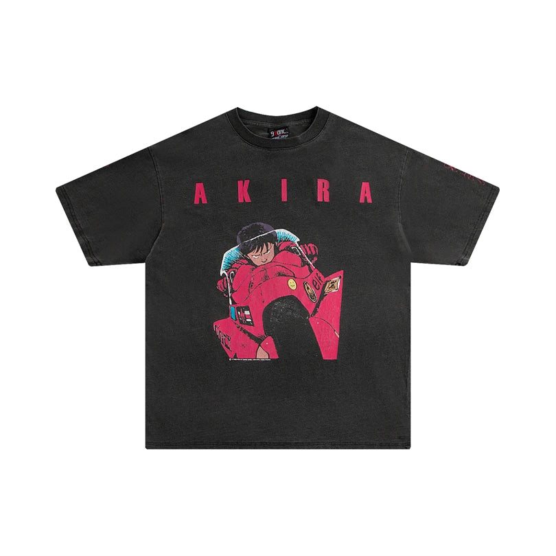 Y2K Akira Anime Wash Cotton Shirt