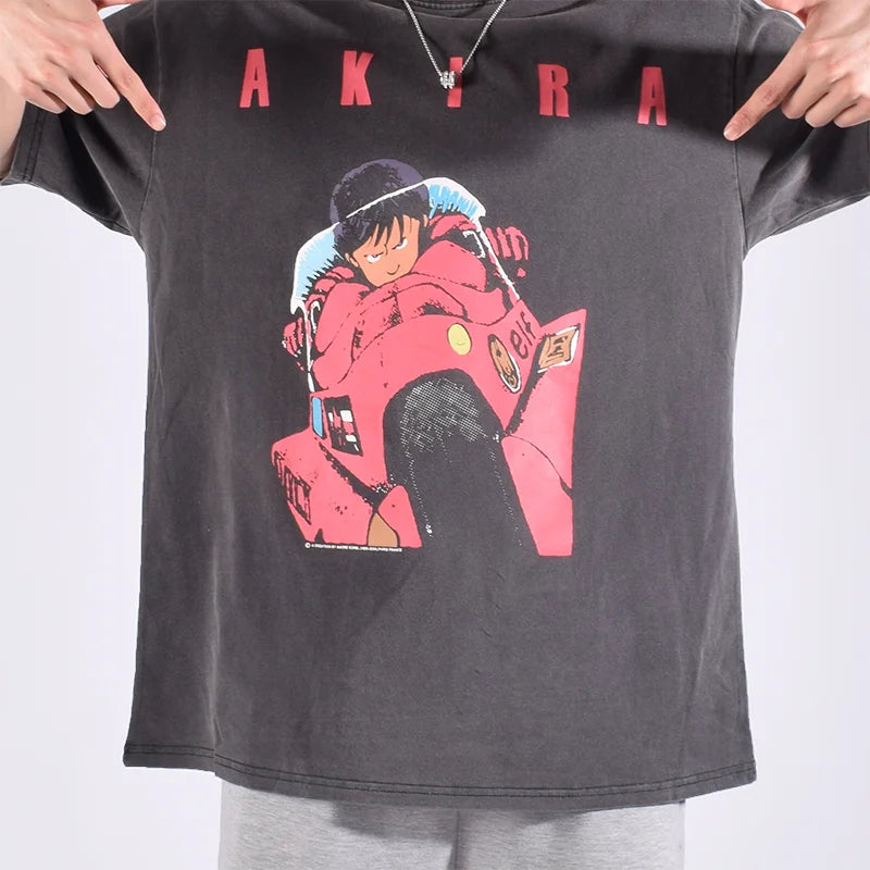 Y2K Akira Anime Wash Cotton Shirt