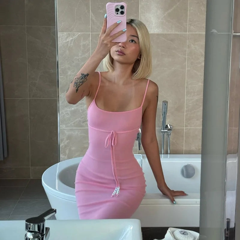 Hot Girl Backless Slip Maxi Dress