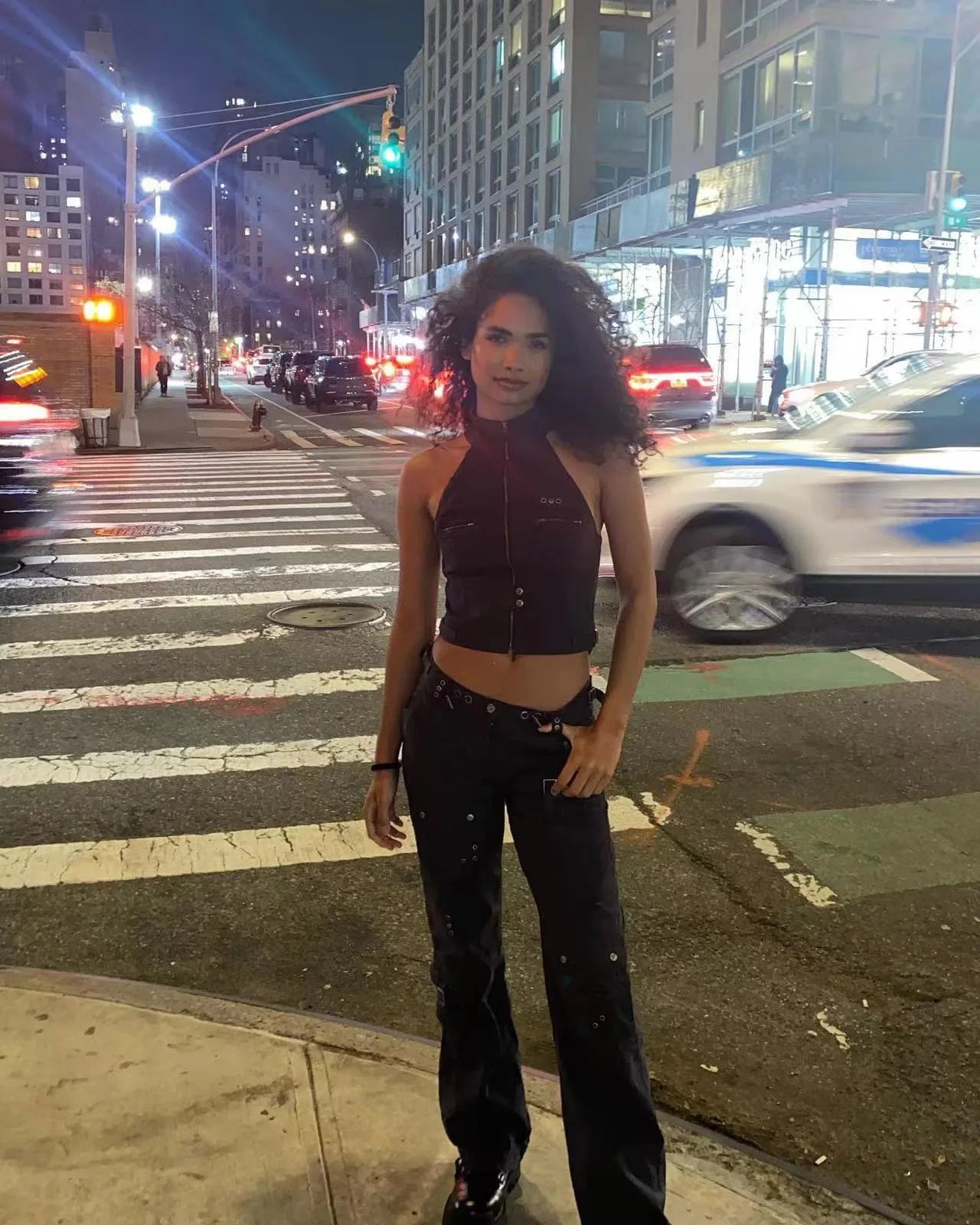 JL grey zipper pocket cargo tank top