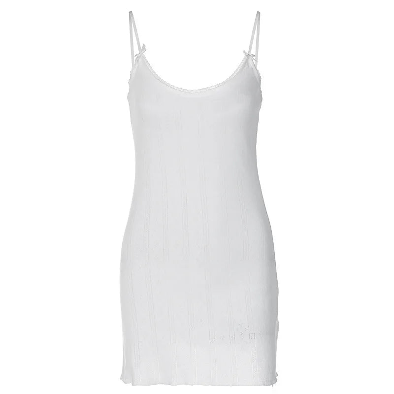 Sweet Lace Bow Strap Dress