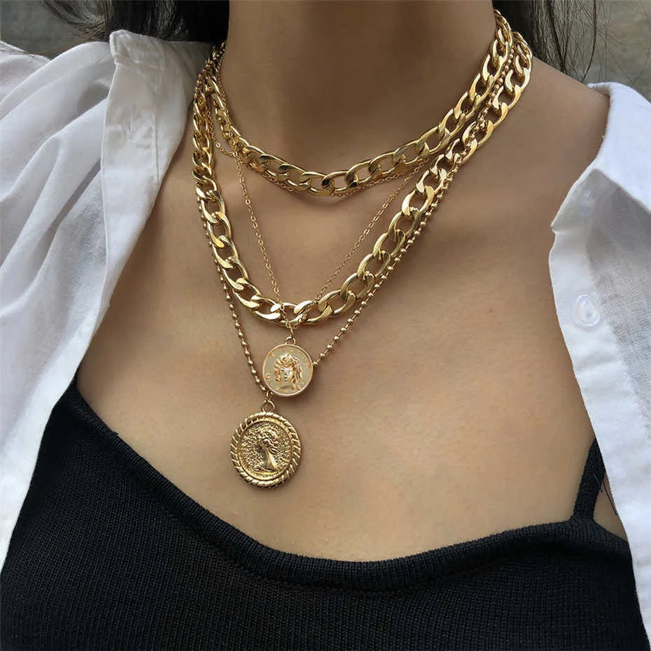 Aristocrat Multi Layer Curb Necklace