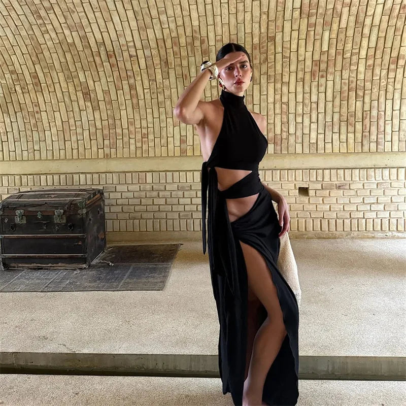 Paris Sleeveless Split Maxi Dress