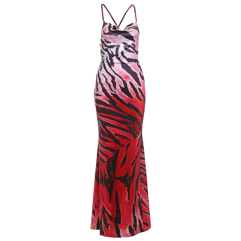 Elena Gradient Tiger Stripe Dress