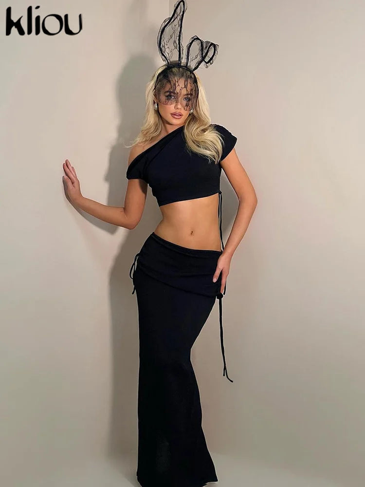 Villa Real Crop + Pleat Hip Skirt Set