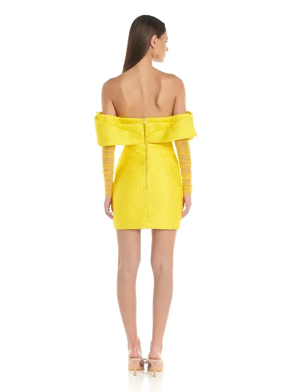 Millie Pleated Yellow Mini Dress