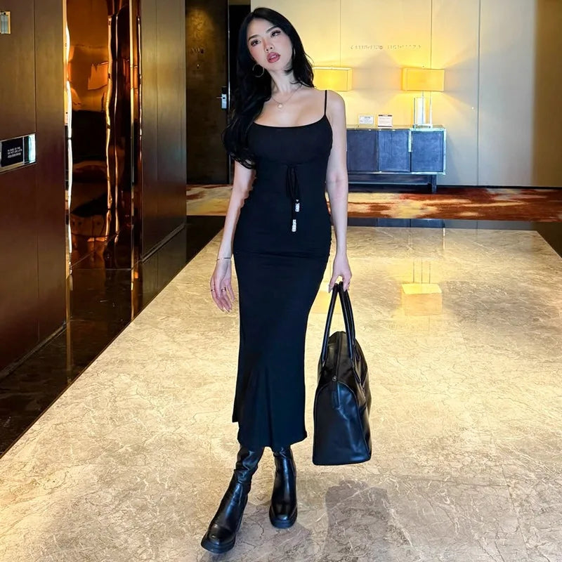 Hot Girl Backless Slip Maxi Dress