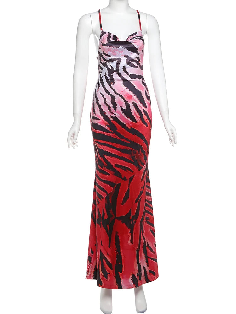 Elena Gradient Tiger Stripe Dress