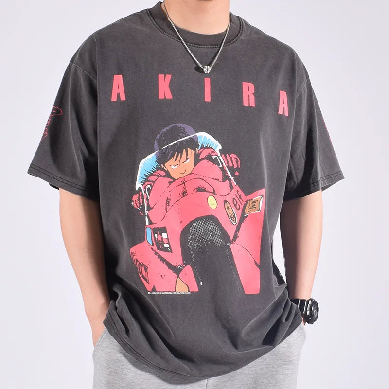 Y2K Akira Anime Wash Cotton Shirt