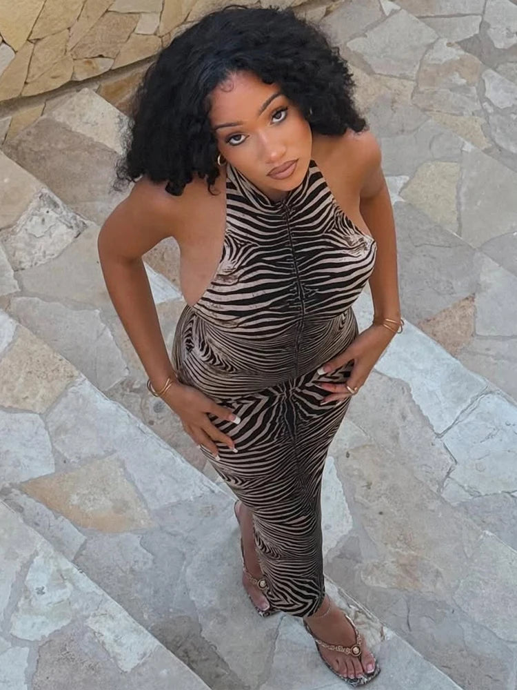 Tiger Stripes Dress Y2K