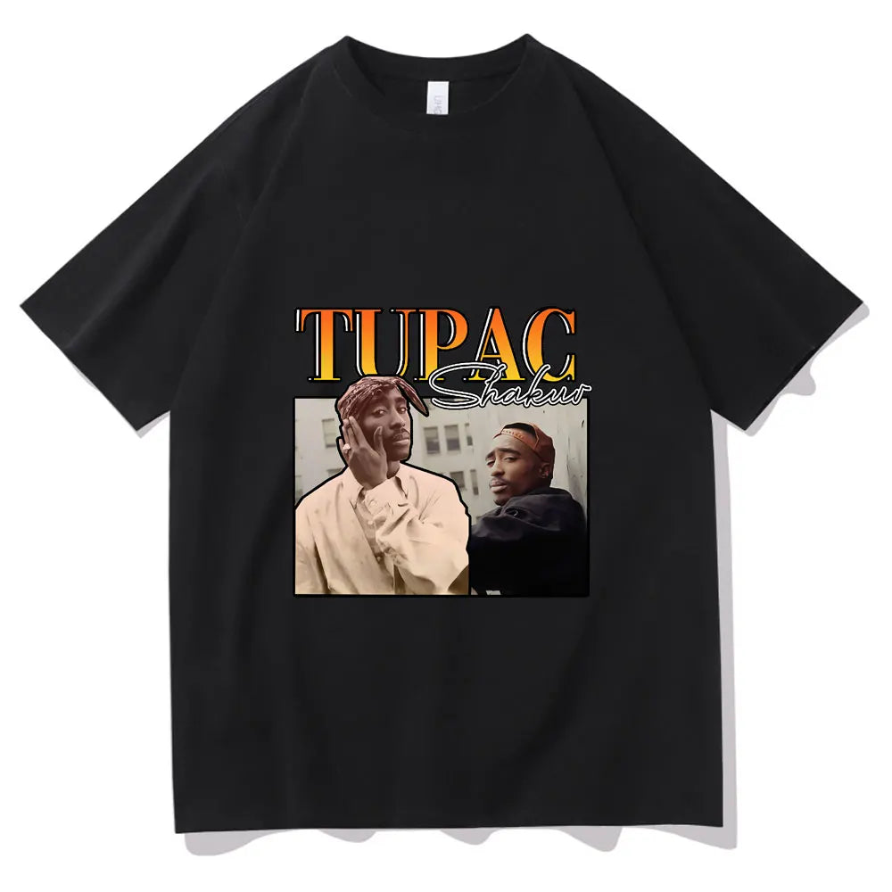 Vintage Rap Tupac 2PAC Graphic Print T-shirt