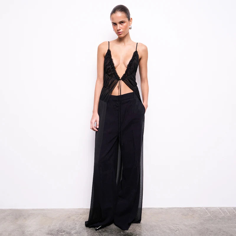 Beckmann V Neck Ruffle Dress