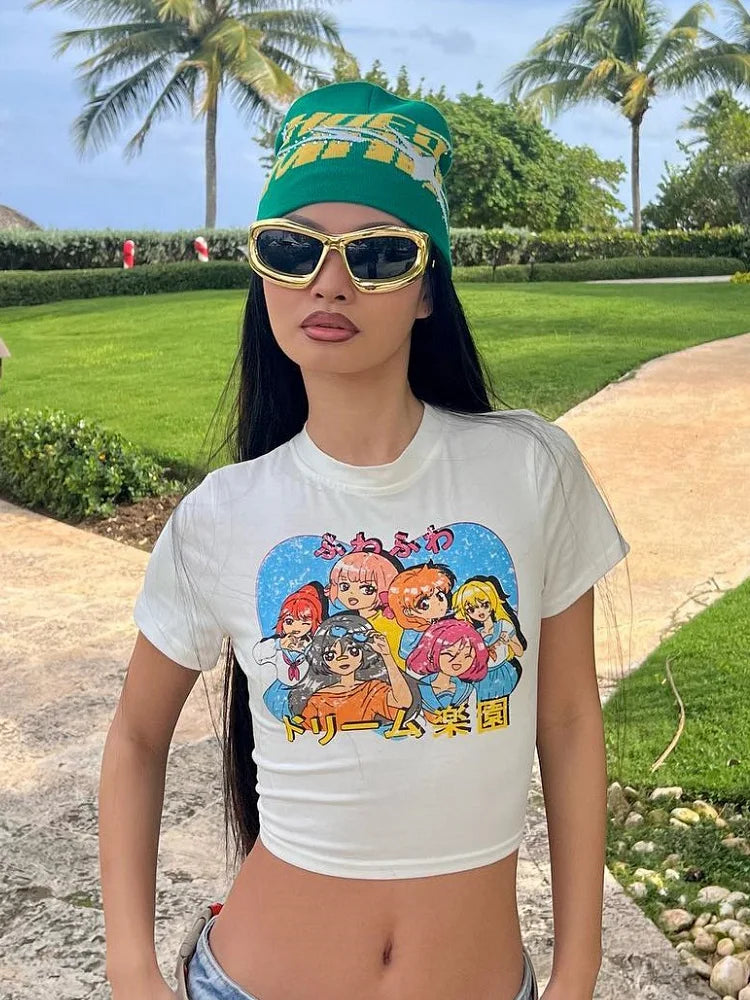 Anime Y2K tight baby clothes T-shirt