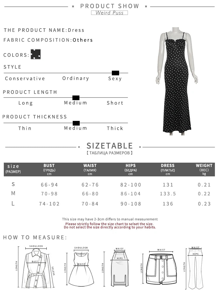 Vivien Polka Dots Print Spaghetti Strap Dress