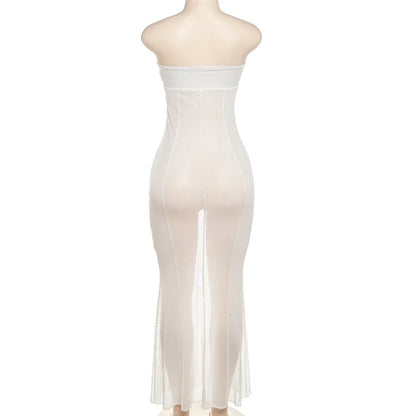 Miffie Mesh See Through Hollow Out Dress