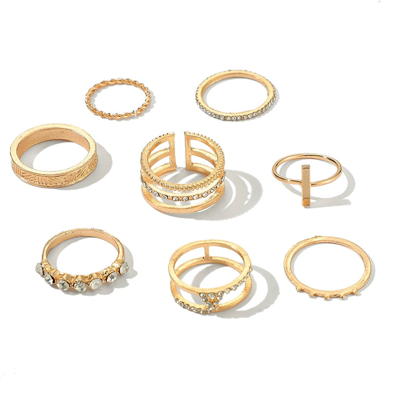 Bohemian 8 Pieces set Rings