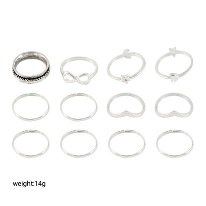 12pcs/sets Moon Ring Sets