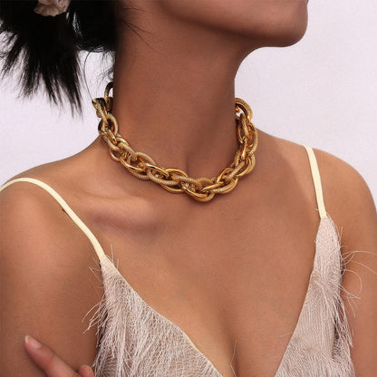 Lacteo Golden Metal Choker Necklace